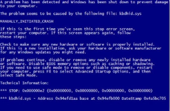 صفحه آبی مرگ Blue Screen of Death